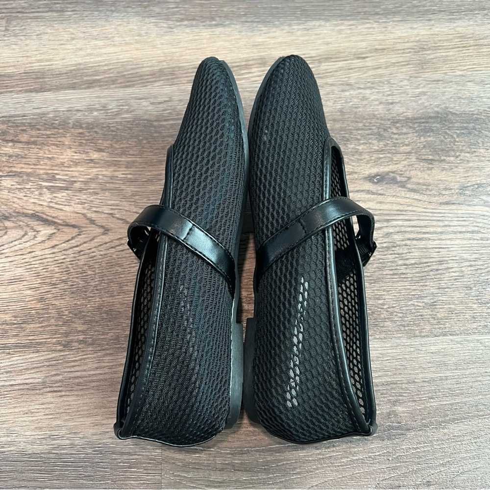 Top Moda Mary Jane Flats Size 7.5 Black Mesh Buckle Ballet Shoes Feminine Casual - Picture 5 of 7